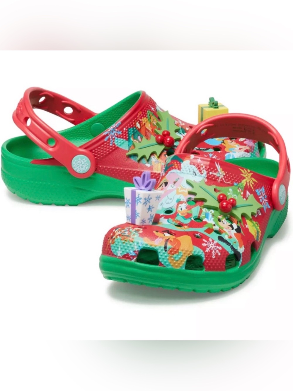 Disney Christmas Crocs Mickey Mouse and Friends Holiday Theme, Size W6/ M4, NWT